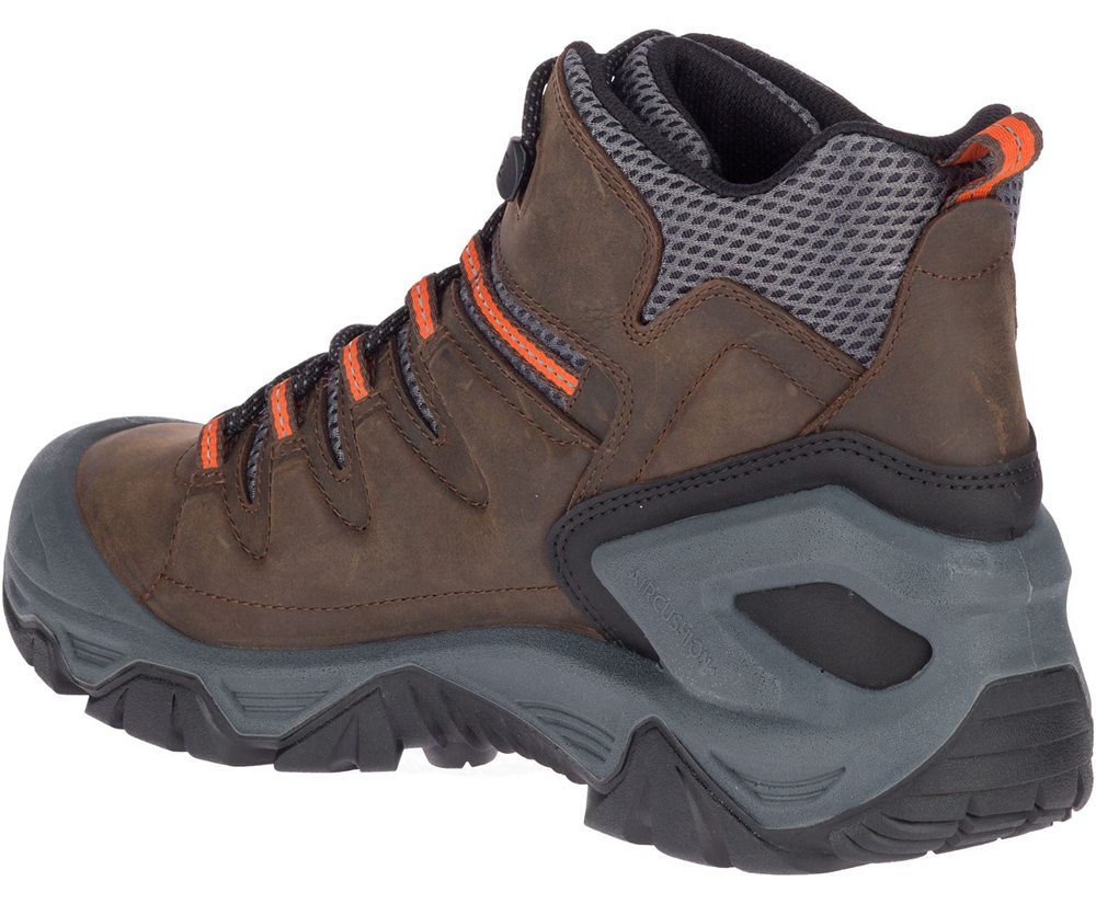 Botas Homem - Merrell Strongbound Peak Mid Waterproof - Marrom - MXE962871
